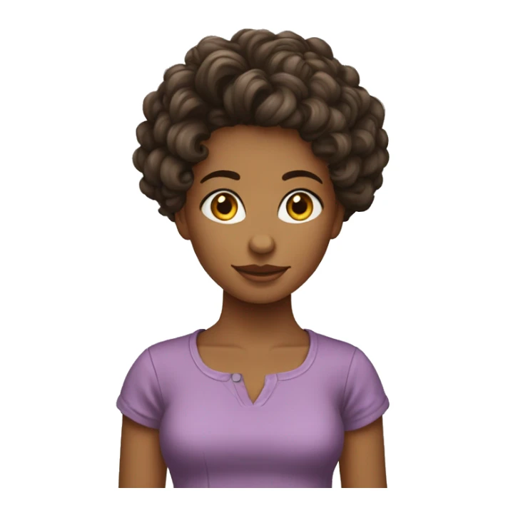 fille metisse cheveux bouclés en pleure sticker