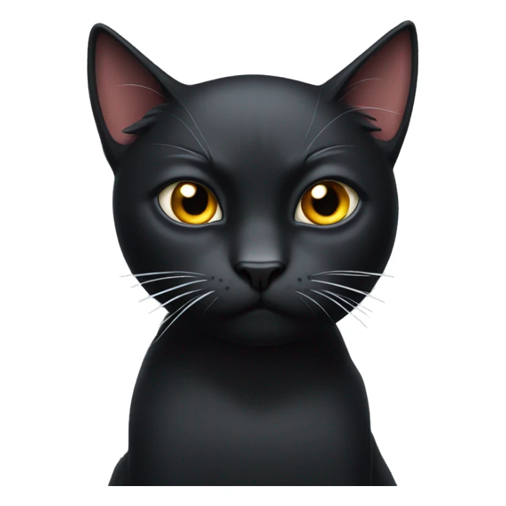 angry male black cat with white whiskers sticker