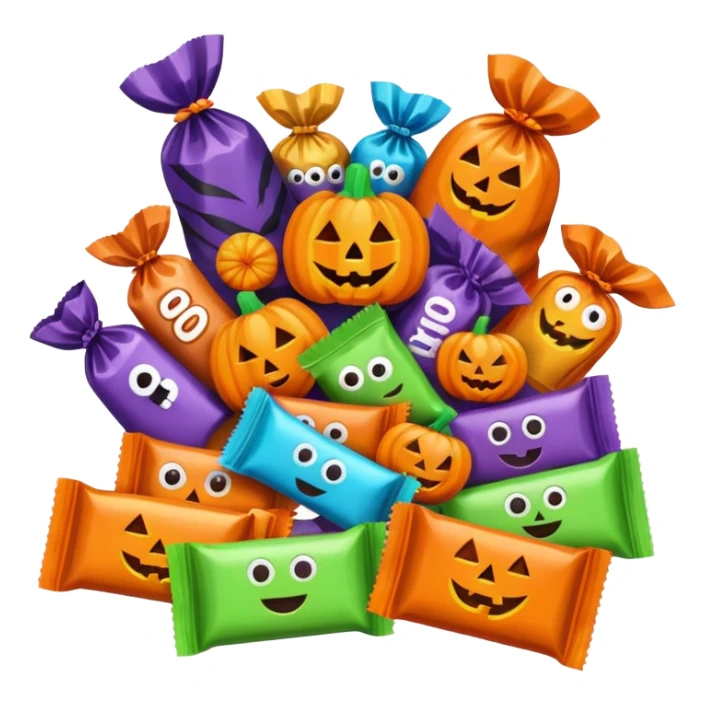 Halloween candies and candy bags sticker
