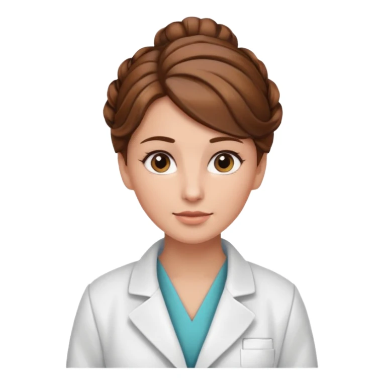 healthcare instructor standing up brown hair updo sticker