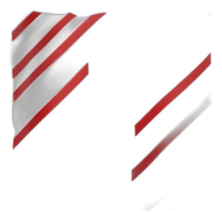 white-red-white flag one red line on white back sticker