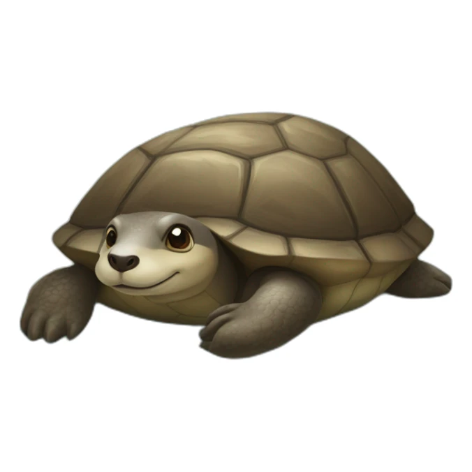 Une. Loutre sur une tortue. sticker