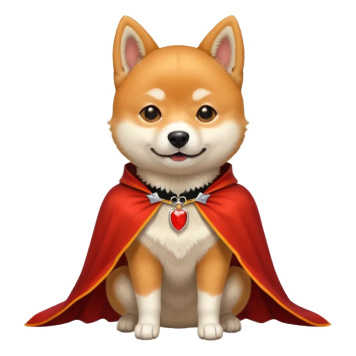 Shiba Dog in red dracula collar cloak sticker