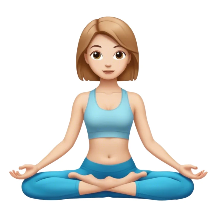 white girl with light brown hair in yoga sticker