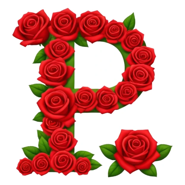 La letra J en forma de ramo de rosas rojas  sticker