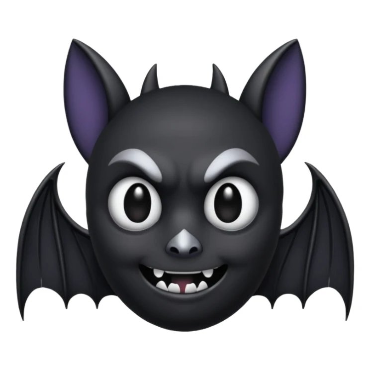 goth bat emoji with dark wings and silver piercings sticker