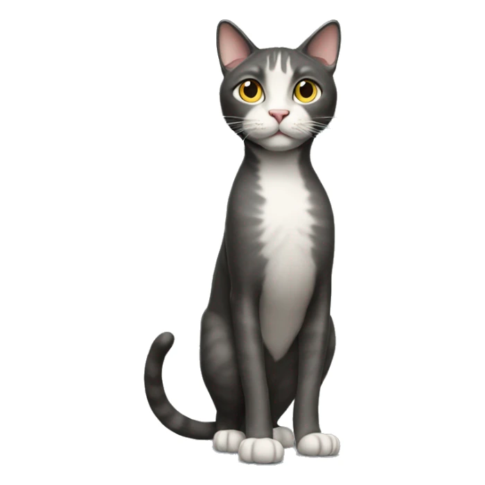standing cat, full-body sticker