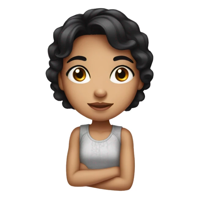 Cute hispanic girl with big eyes and black hair sticker