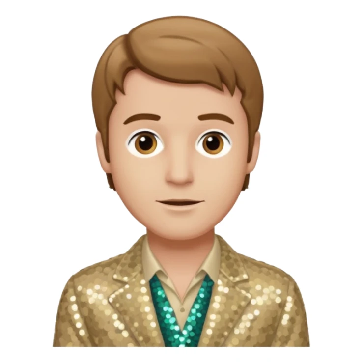 Jeremy Slate, Actor (1926-2006) with light brown hair, beige sequin outfit sticker