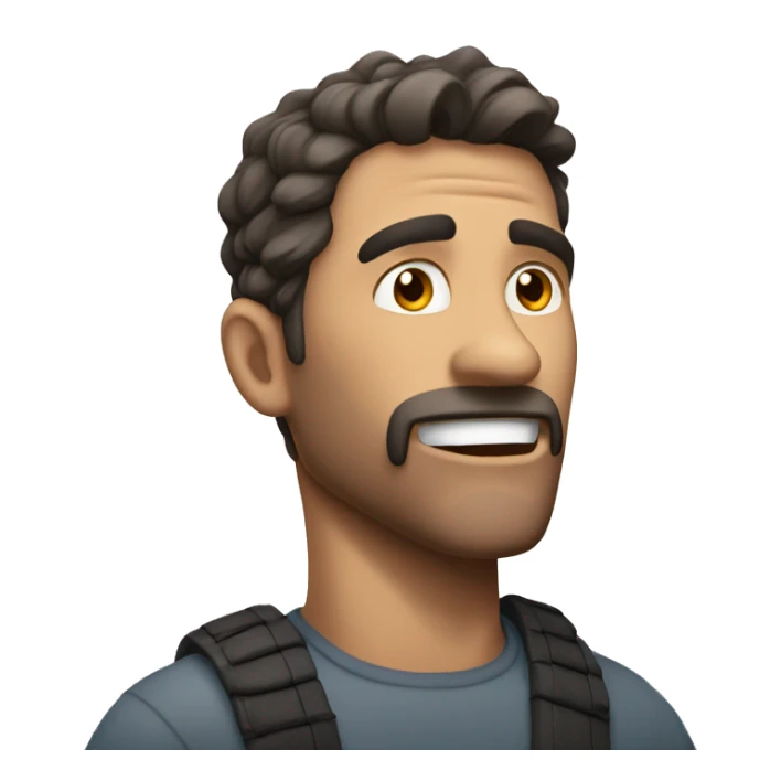 a man with a really strong jawline engaging in the act of mewing sticker