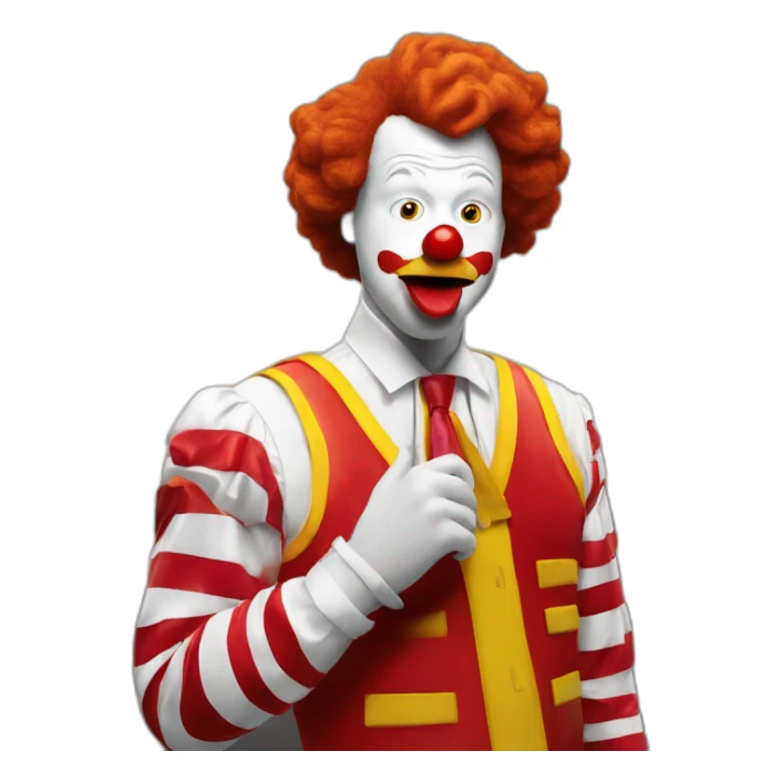 Ronald Mcdonald inhaling sigie sticker