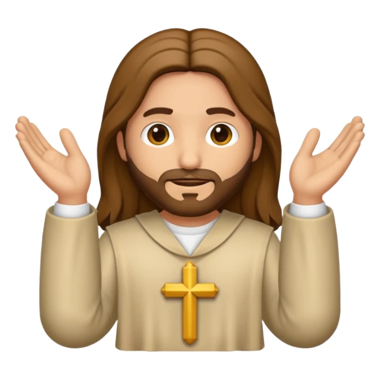 Un emoji de Jesús con las mano refiriéndose a amén  sticker