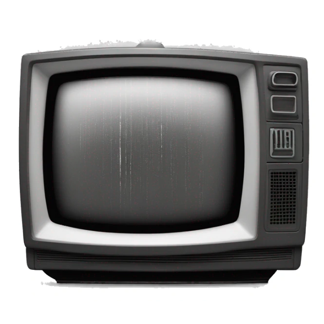 old crt tv with black and white glitchy static on the screen sticker