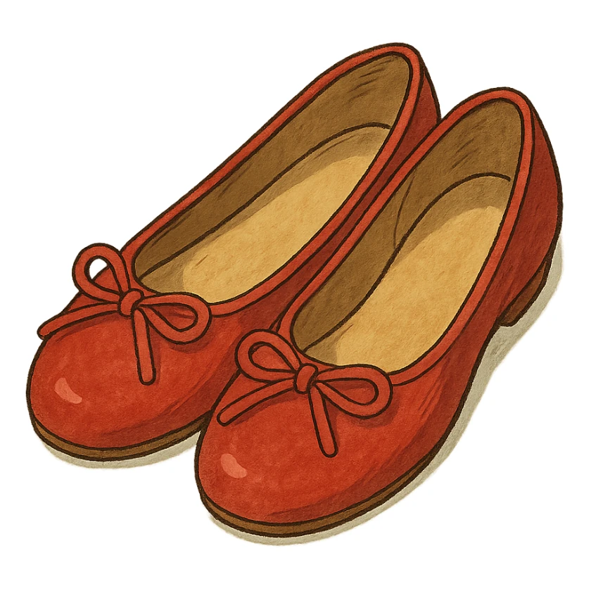 ghibli style red ballet shoes sticker
