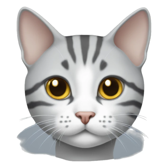 Grey and white American shorthair cat sticker
