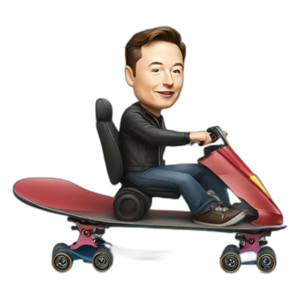 elon musk driving skateboard sticker