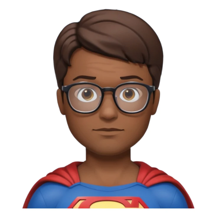 superman with hair and glasses character face only front face different sticker