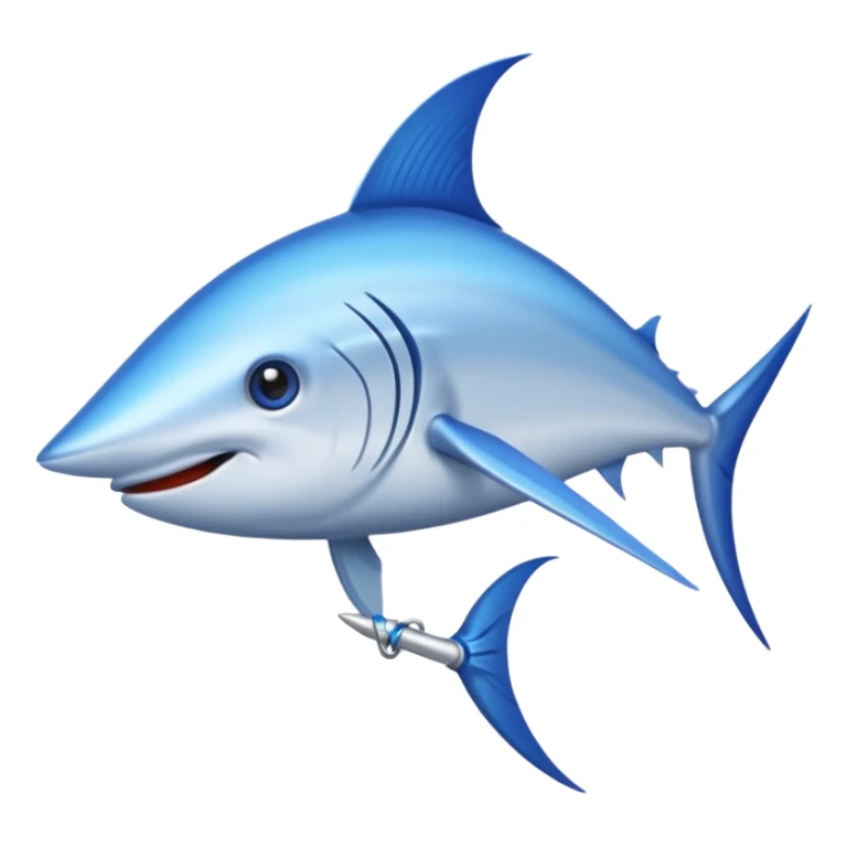 a swordfish with a long sharp blue stick on the tip of it's nose sticker