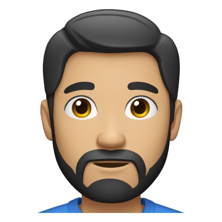 full Man with short black hair and circle beard wearing a blue shirt  sticker