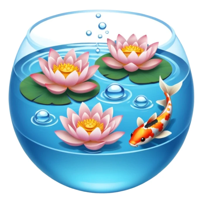 Pong with water, lotus flower and koi fish sticker