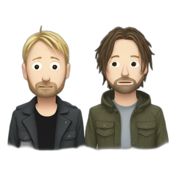 thom yorke and kurt cobaine sticker