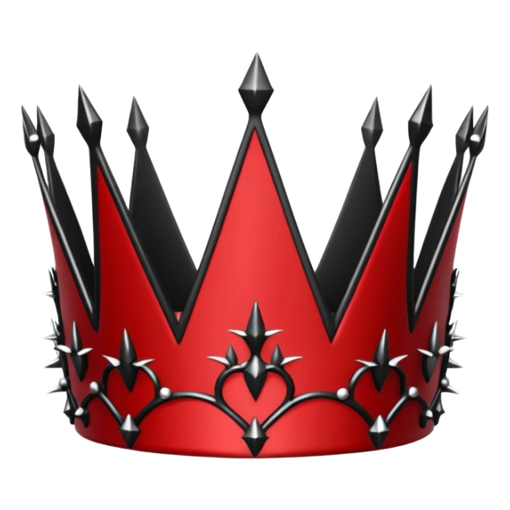 Black and red gothic thorny tiara crown  sticker