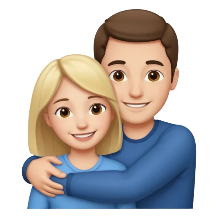  un homme serre sa sœur dans ses bras sticker