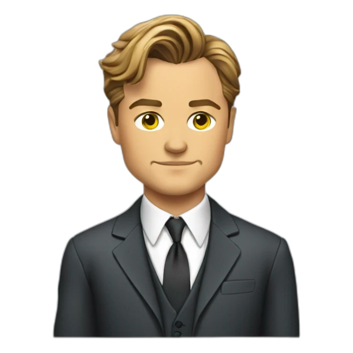 leonardo dicaprio cartoon wearing suit sticker