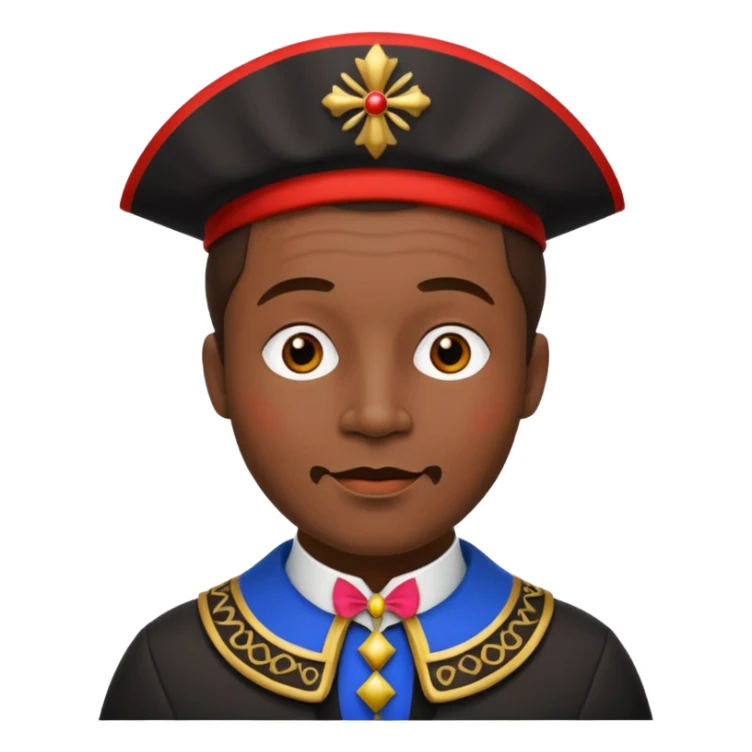 Sinterklaas zijn knecht, zwarte piet met , kraag, Piet pak  sticker