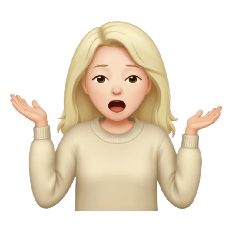 yawning woman in sweater sticker