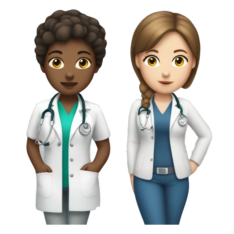 White girl with brunette short hair with stethoscope sticker