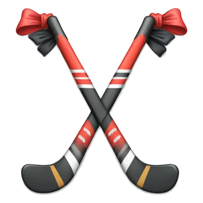 Hockey sticks with bows sticker