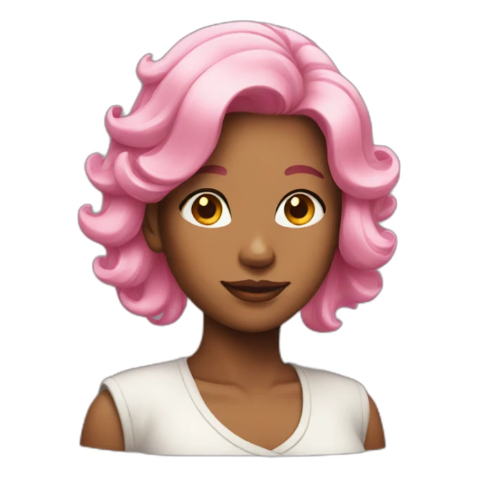 Lady with pink hair sticker