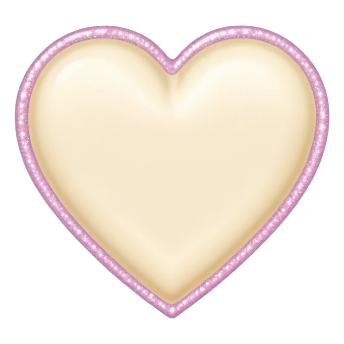 Pastel cream heart with sparkles  sticker