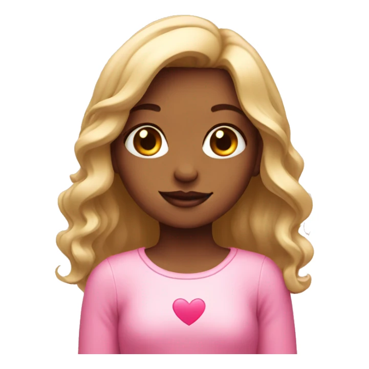 girl with pink love sticker