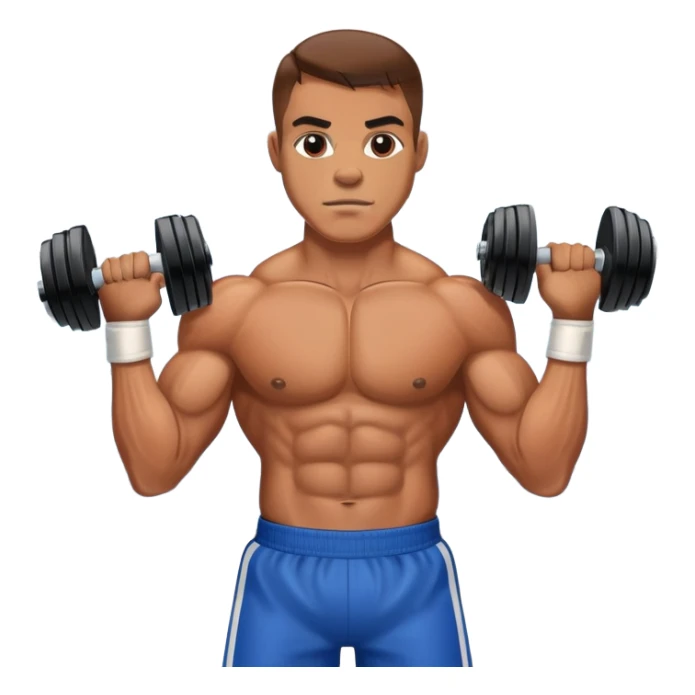 a boxer lifting weights in a gym with a camera crew from ABC 10 filming sticker