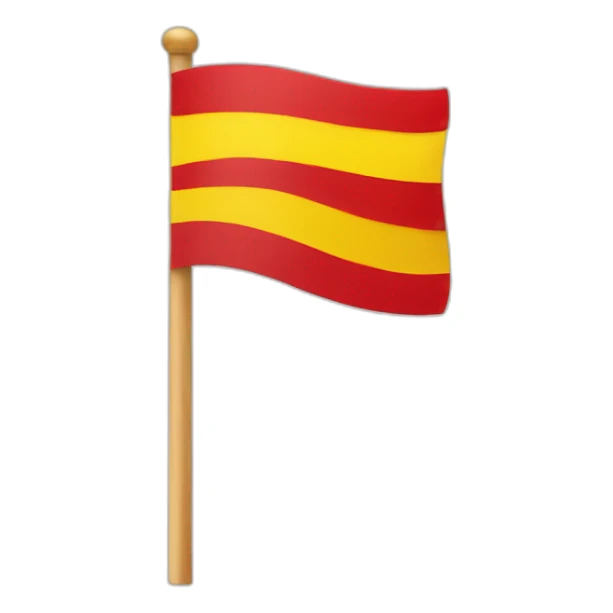 Create a flag with yellow on top and red on bottom sticker