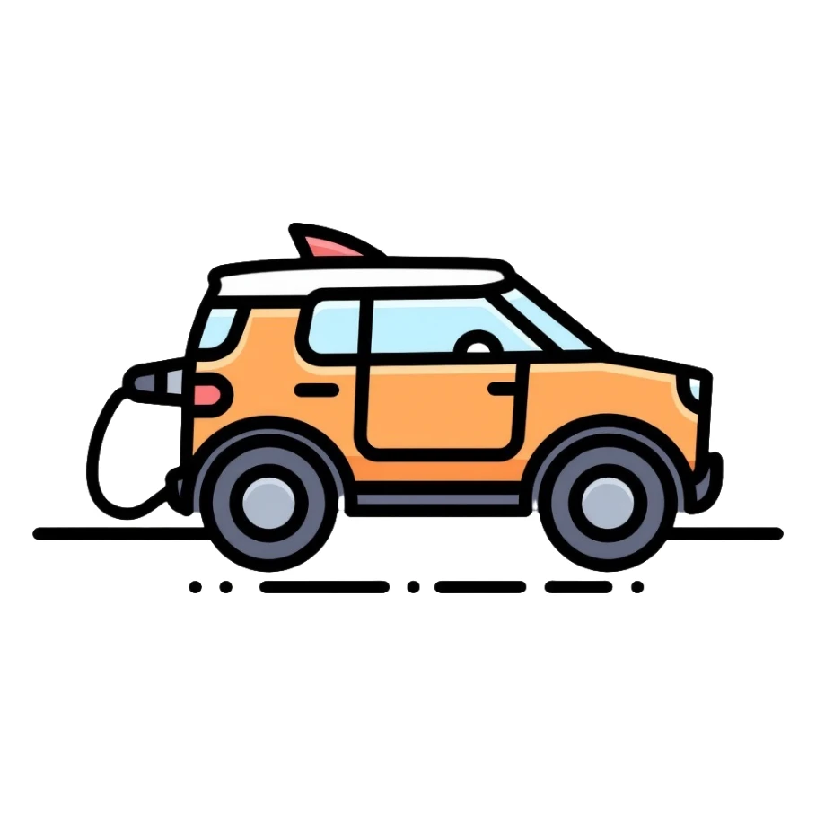 electric SUV with charging port sticker