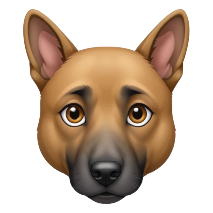chien croisé malinois , yeux gris et poils mi long et gris sticker