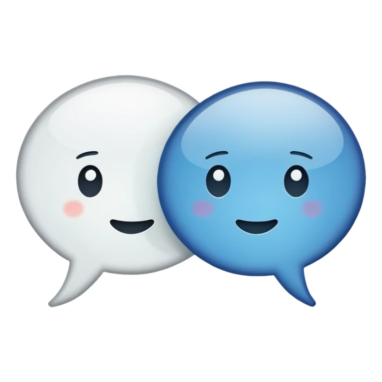 Minimal flat emoji of two speech bubbles facing each other sticker