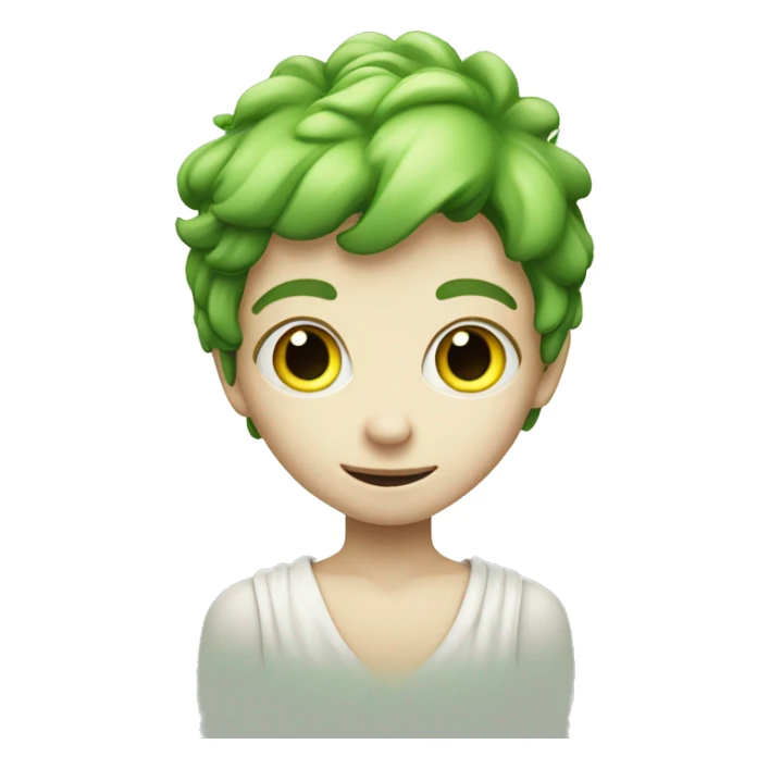 Boy Green Fairy, white skin, sticker