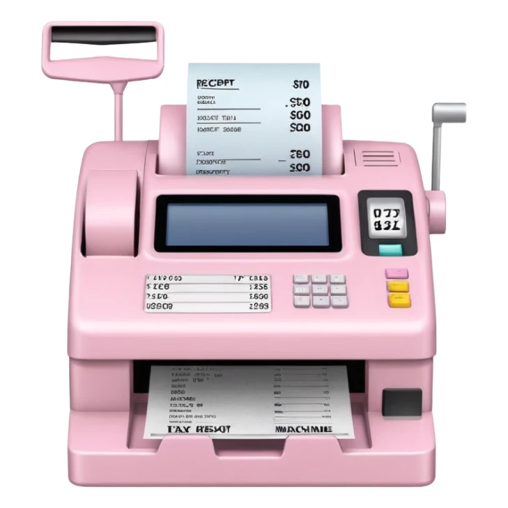 Pale Pink Tax receipt machine sticker