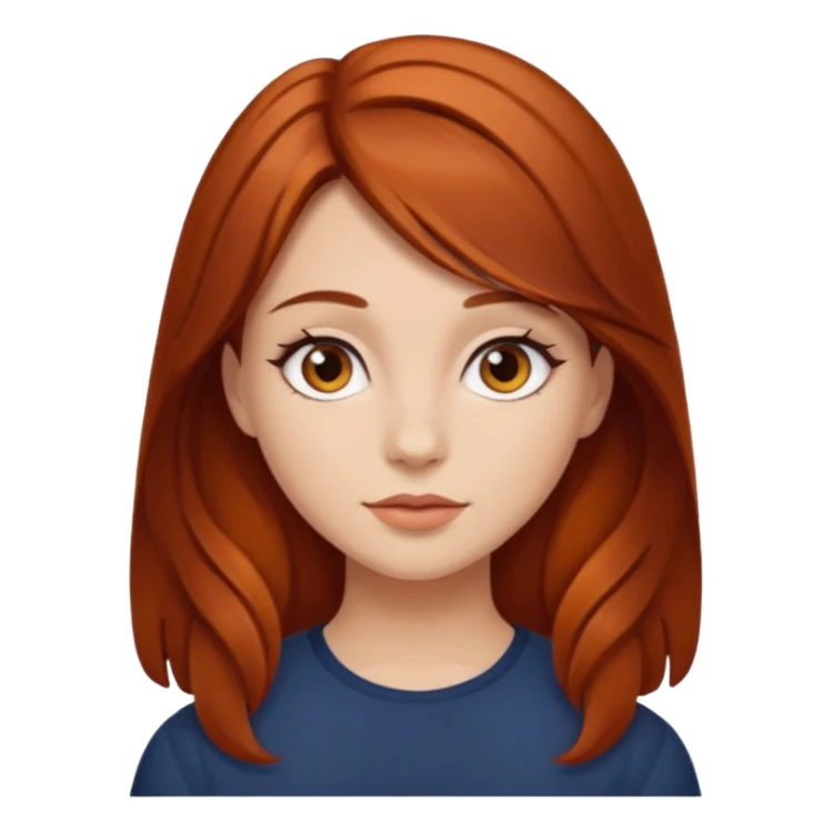 Auburn dark orange brown hair girl sticker