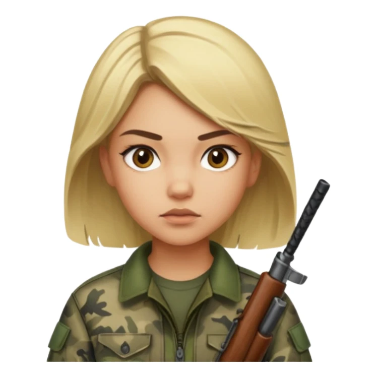 Light skin Long blonde haired camo girl hunter sticker