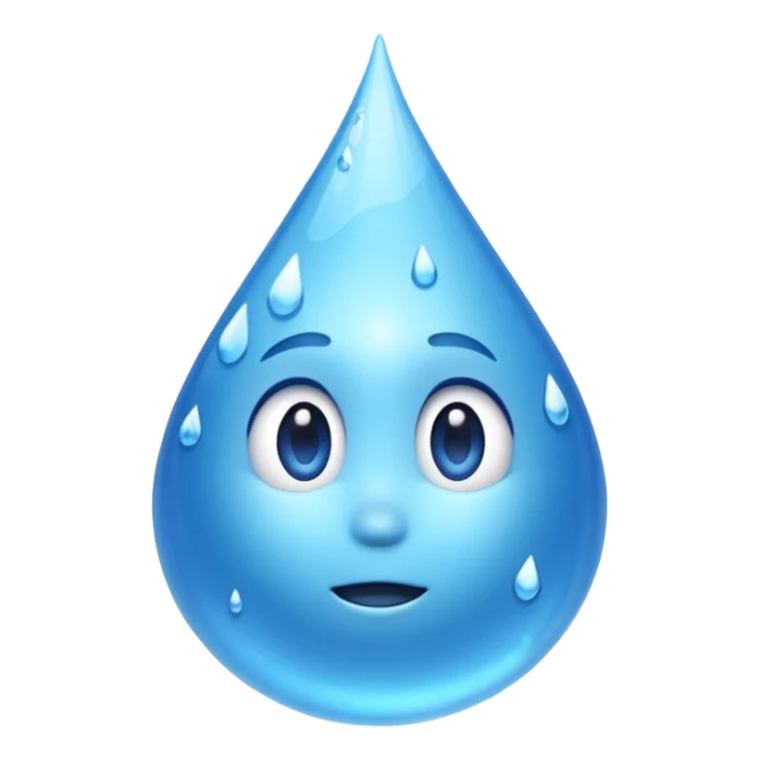 una gota de agua como dibujo animado como en la pelicula de elemental de puixar sticker