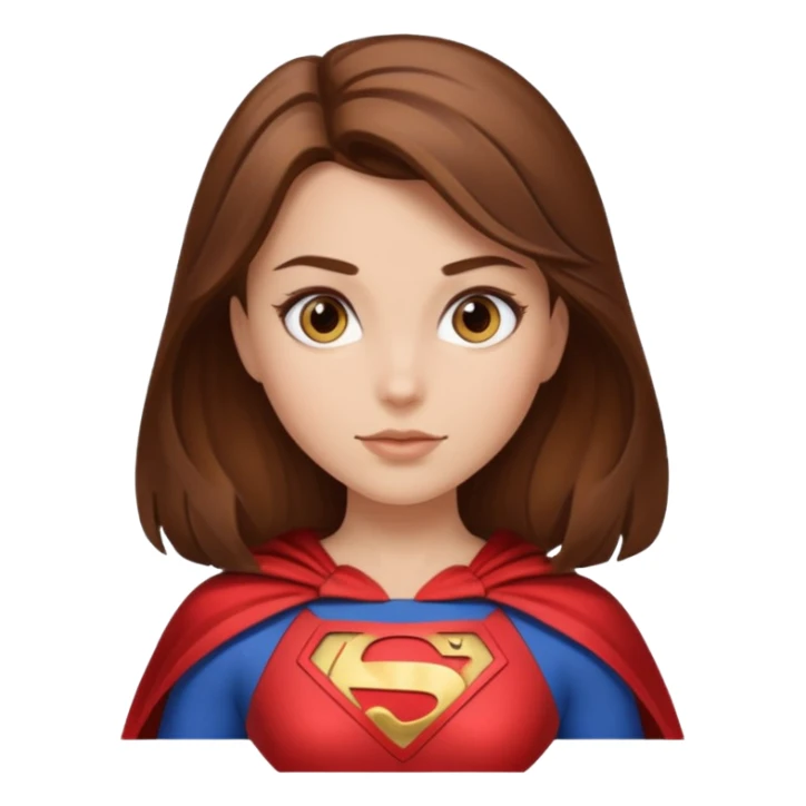 fille superheros cheveux bruns long et lisse sticker