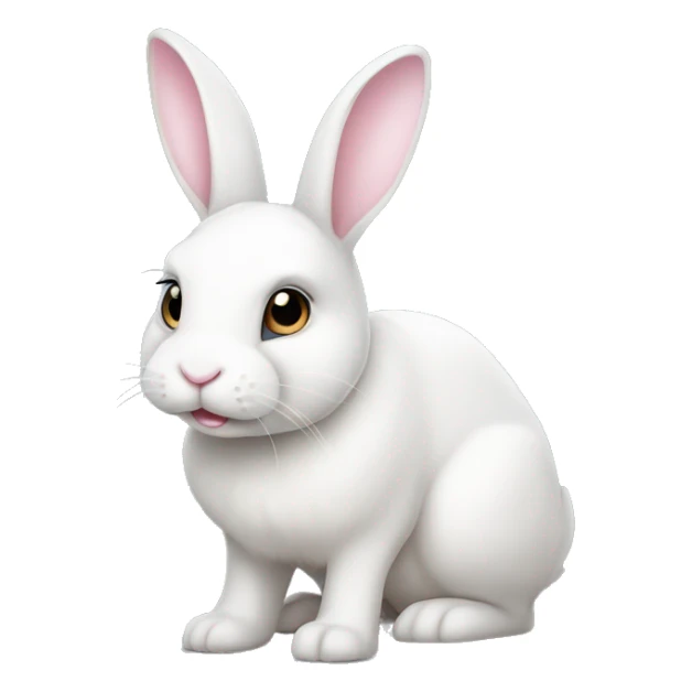 A cute white bunny with a light pink nose sticker