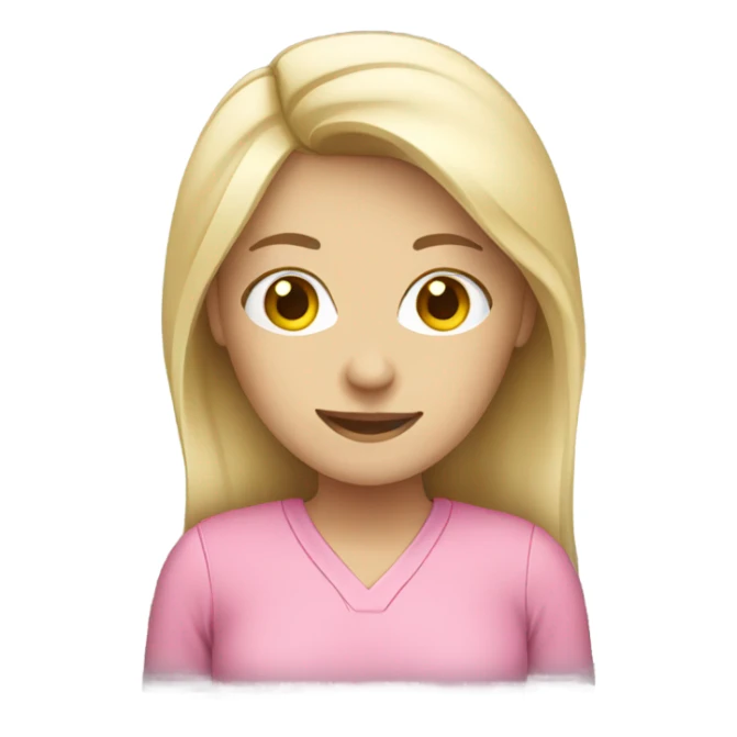 white female employee in pink clothes sticker