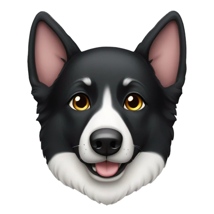 Black German shepherd dog with half a white face  sticker