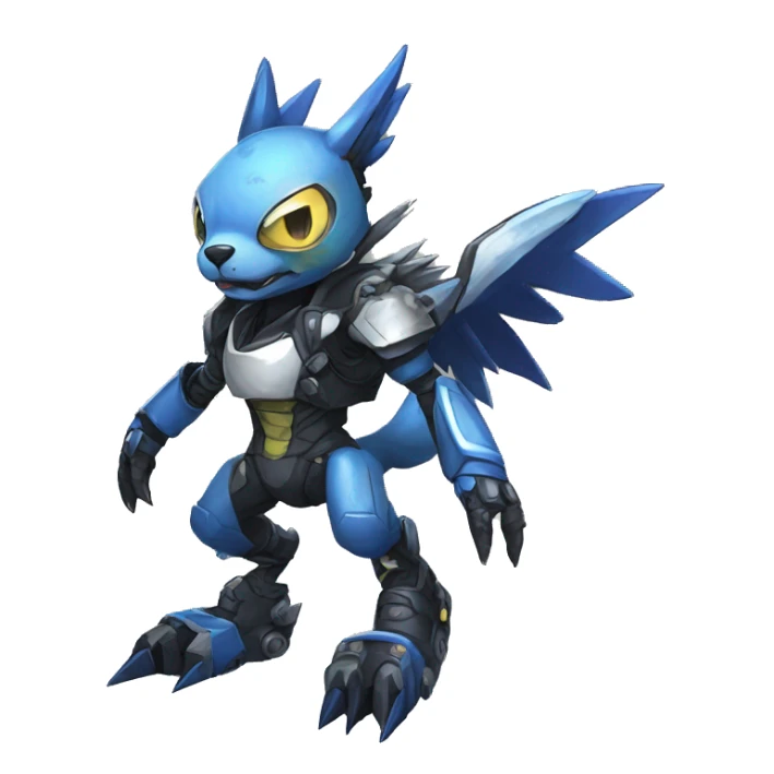 cute cool edgy futuristic punk Digimon-Fakemon-animal full body sticker